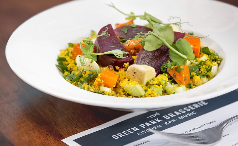 Beetroot cous cous salad from Green Park Brasserie